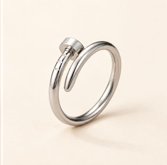 The Carriage Nail Ring - Silver